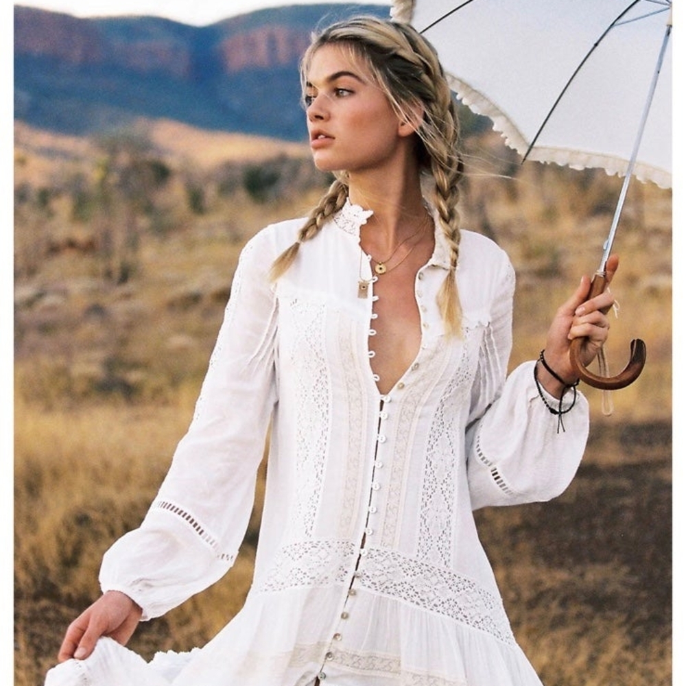 EUC Vintage Spell Hanging Rock White Maxi Dress XS